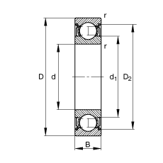 ������S�� 624-2Z, ���� DIN 625-1 �˜ʵ���Ҫ�ߴ�, �ɂ��g϶�ܷ�