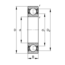 ������S�� 634-2RSR, ����(j��) DIN 625-1 ��(bi��o)��(zh��n)����Ҫ�ߴ�, �ɂ�(c��)���ܷ�
