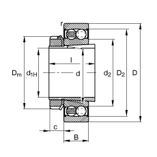 ���{�����S�� 2207-K-2RS-TVH-C3 + H307, ���� DIN 630 �� DIN 5415 �˜ʵ���Ҫ�ߴ�, ���F�׺;o���ף��ɂȴ��ܷ�