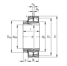 �{(di��o)�ĝL���S�� 22220-E1-K + H320, ����(j��) DIN 635-2 ��(bi��o)��(zh��n)����Ҫ�ߴ�, ���F�׺;o����