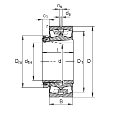 �{�ĝL���S�� 23972-K-MB + H3972, ����(j��) DIN 635-2 �˜ʵ���Ҫ�ߴ�, ���F�׺;o����
