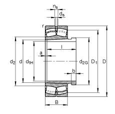 �{(di��o)�ĝL���S�� 22209-E1-K + AH309, ����(j��) DIN 635-2 ��(bi��o)��(zh��n)����Ҫ�ߴ�, ���F�׺���ж��